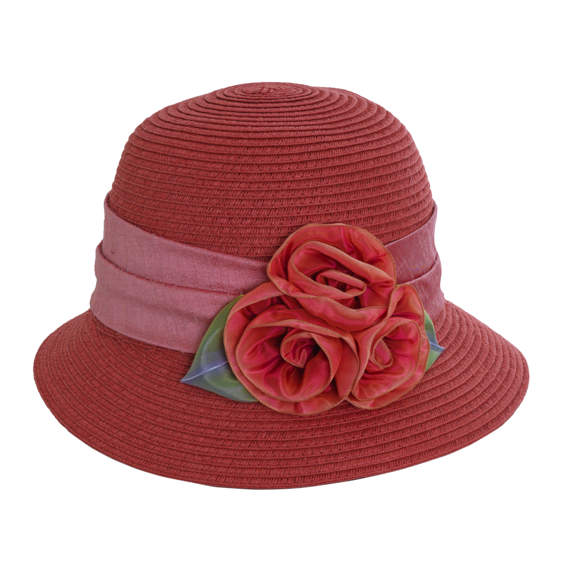 Ombre Rose Straw Cloche Mauve
