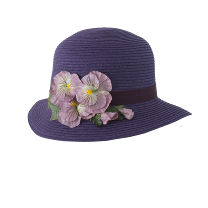 Three Pansy Cloche Toast/Fuchsia