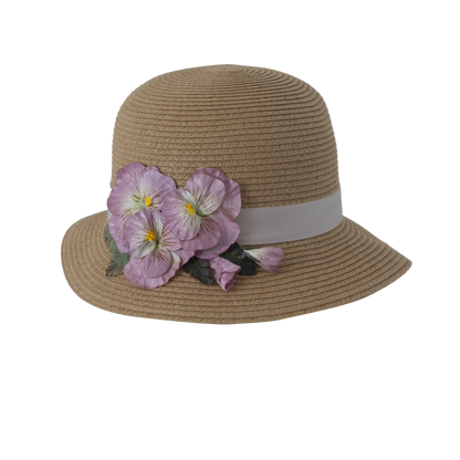 Three Pansy Cloche Toast/Fuchsia