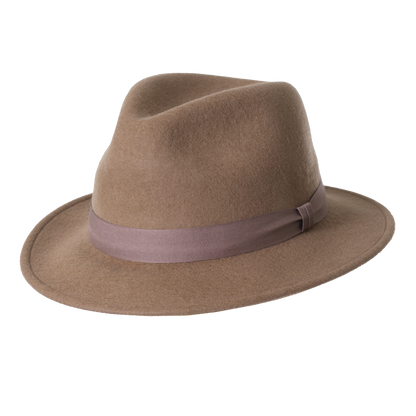 Twill Band Fedora Camel / Small