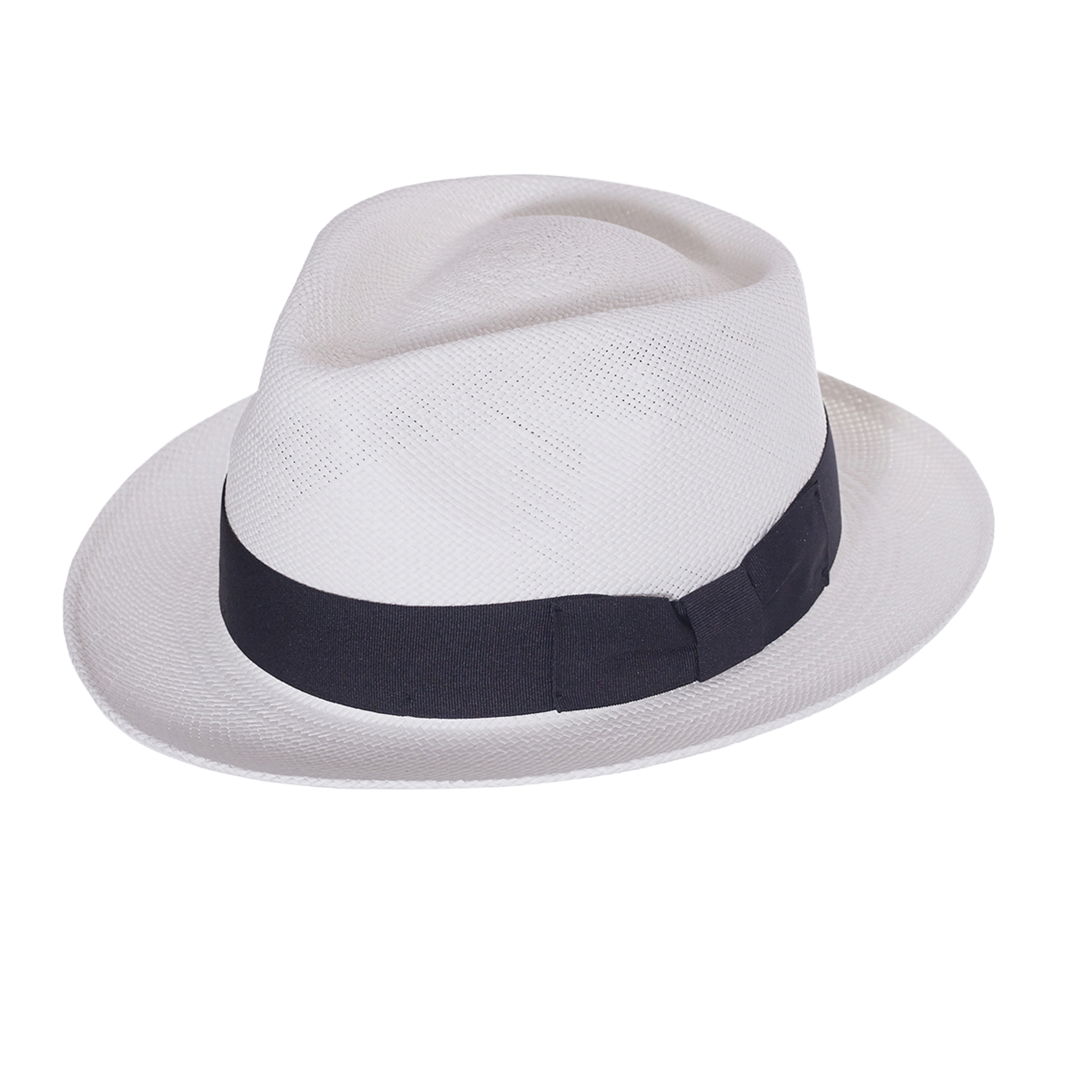 Panama Porkpie Fedora White / SMALL