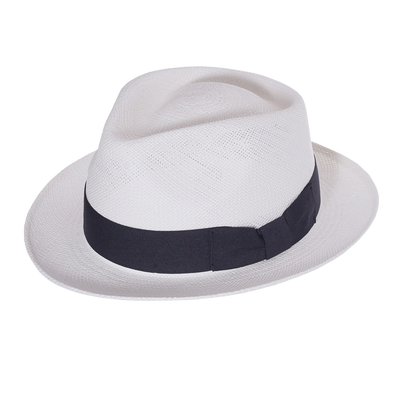 Panama Porkpie Fedora White / SMALL