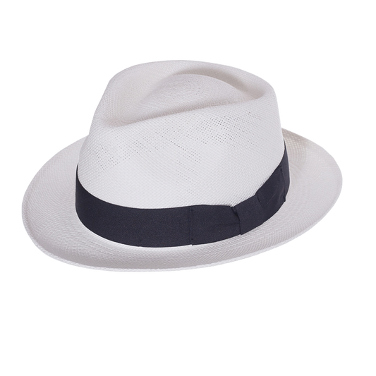 Panama Porkpie Fedora White / SMALL
