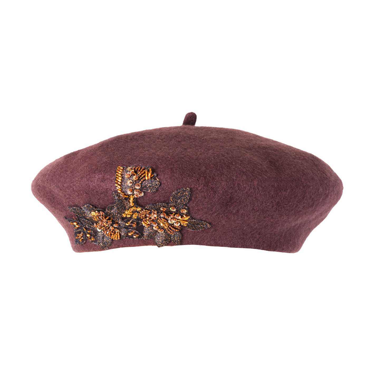 Beaded Beret Brown