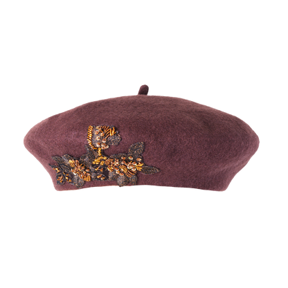 Beaded Beret Brown