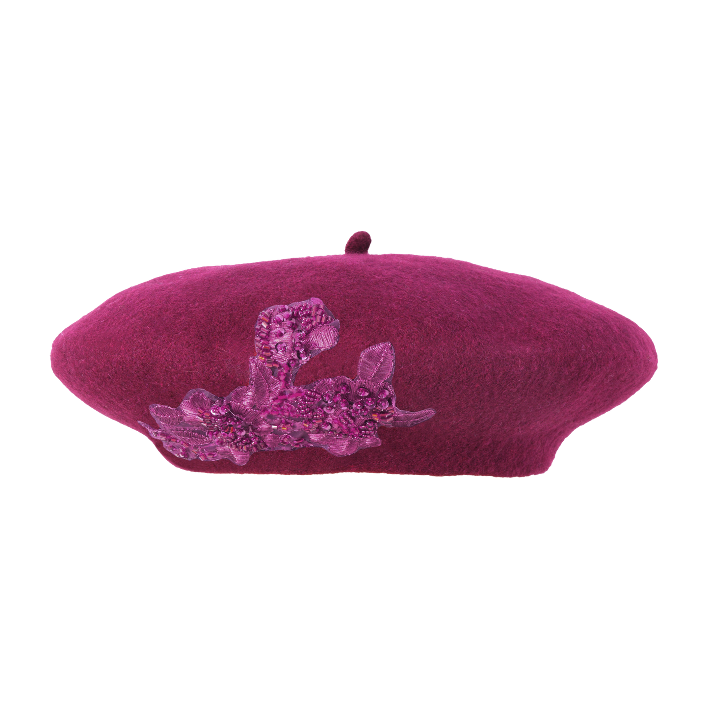 Beaded Beret Burgundy