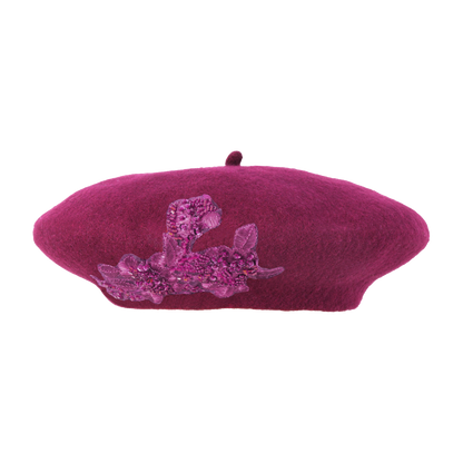 Beaded Beret Burgundy