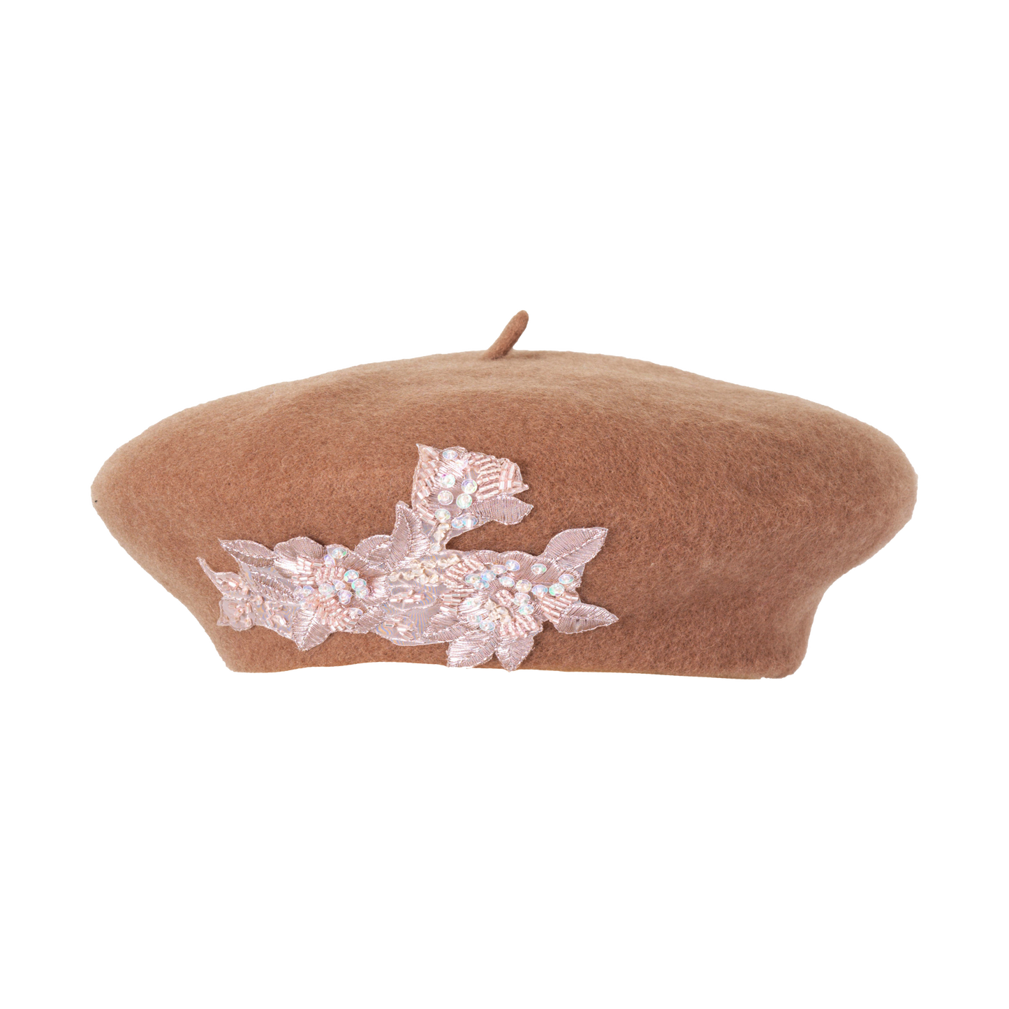 Beaded Beret Taupe
