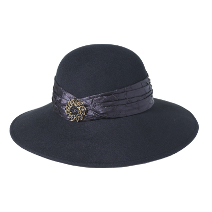 Brooch Lampshade Hat Black