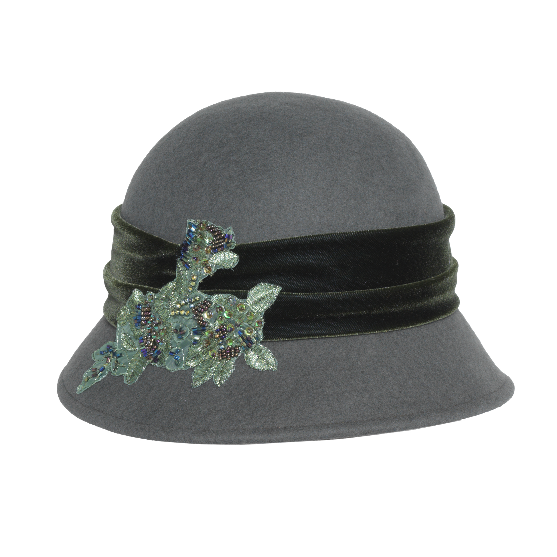 Vintage Bead Cloche Olive