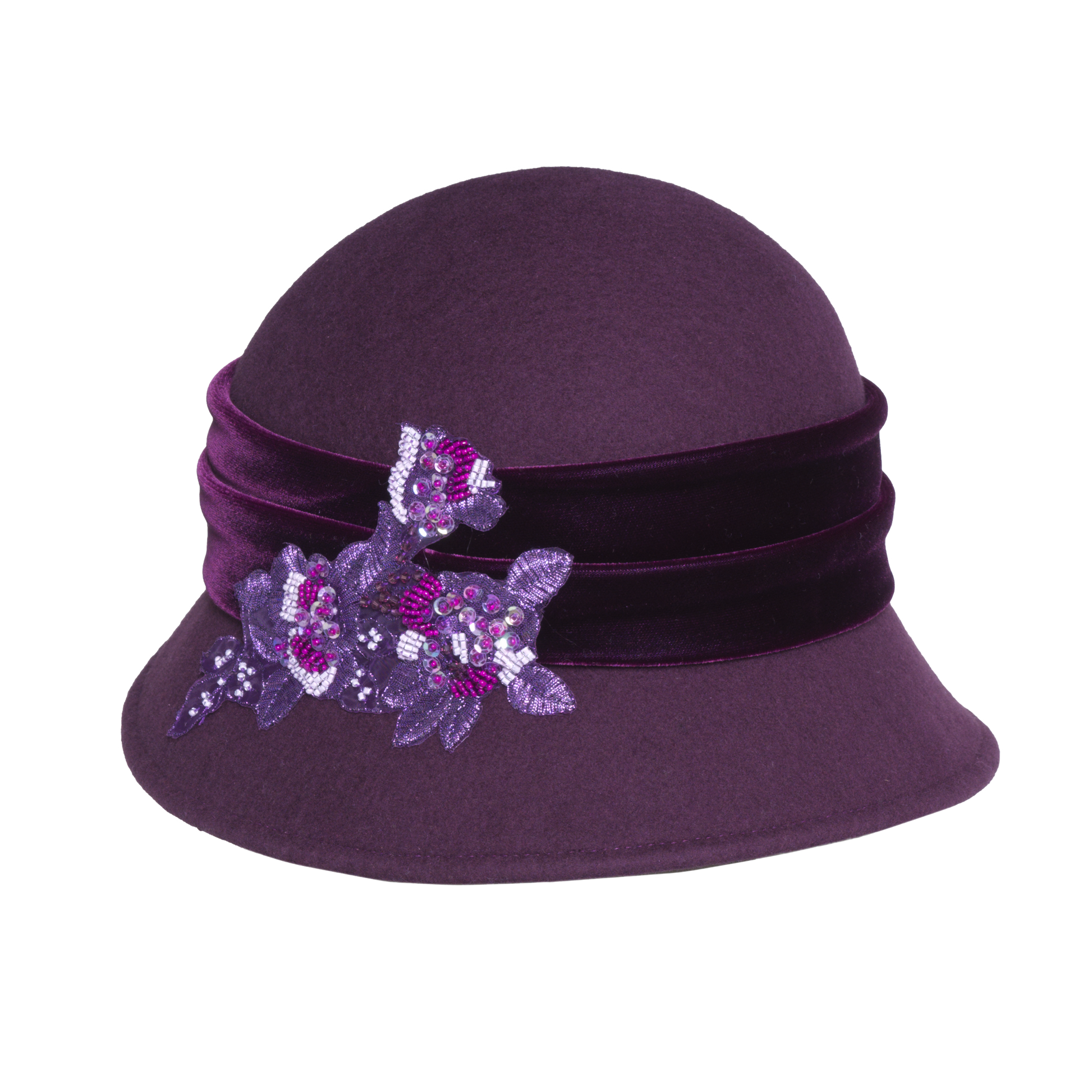 Vintage Bead Cloche Plum