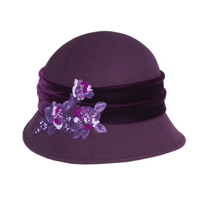 Vintage Bead Cloche Plum