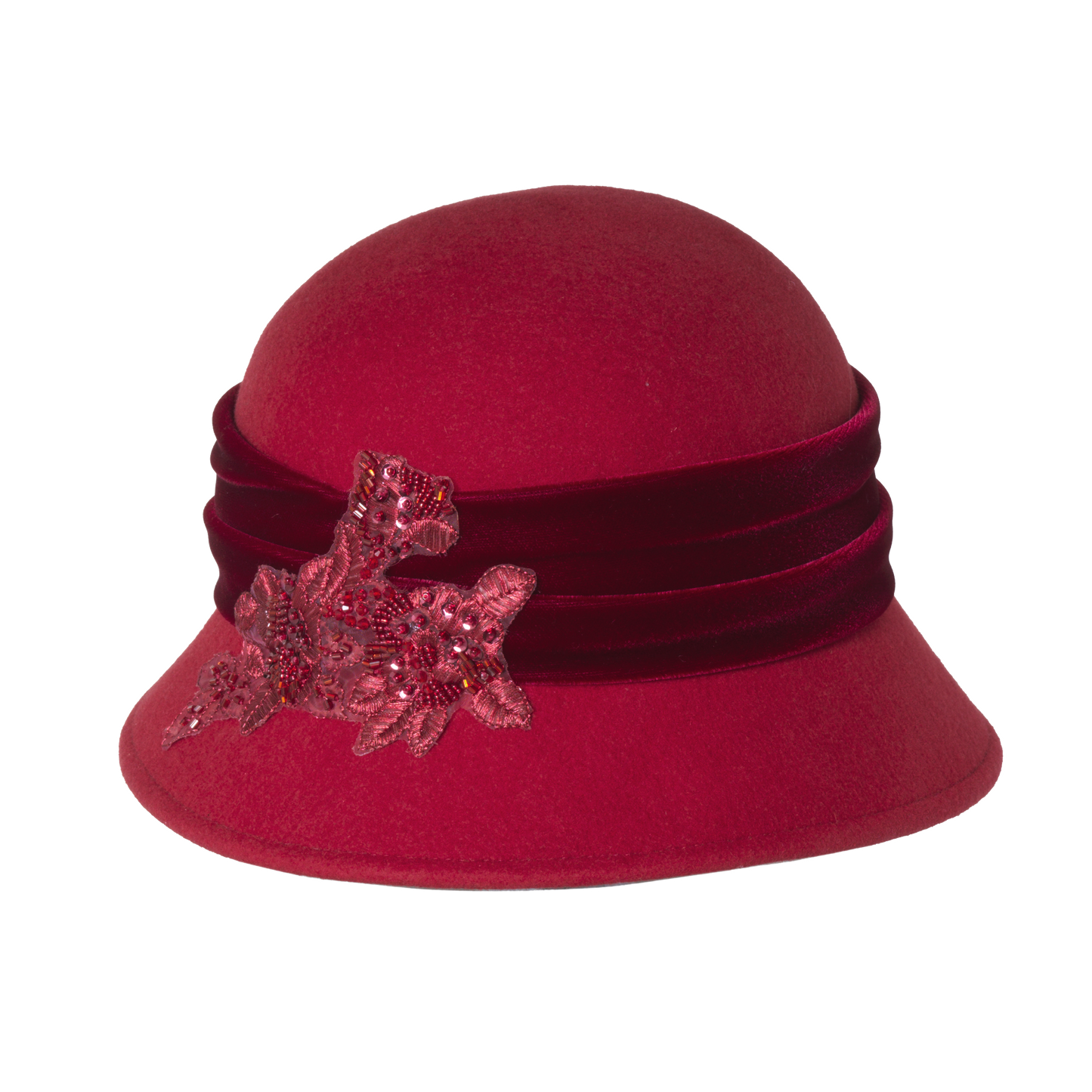 Vintage Bead Cloche Red