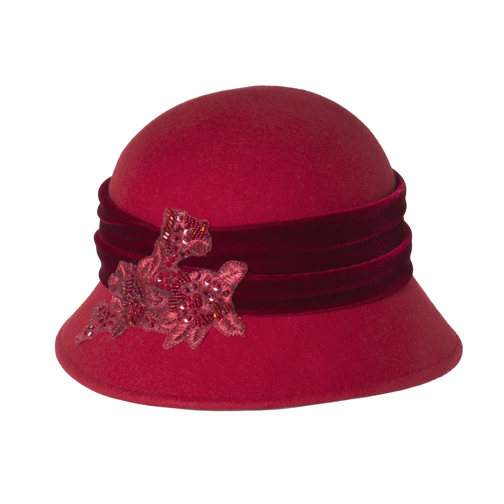 Vintage Bead Cloche Red