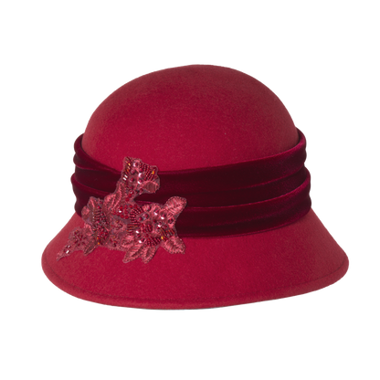 Vintage Bead Cloche Red