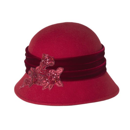 Vintage Bead Cloche Red