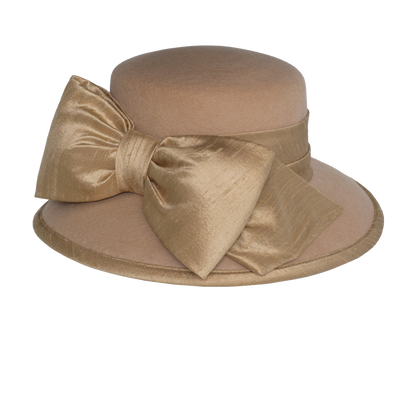 Medium Brim Silk Bow Camel