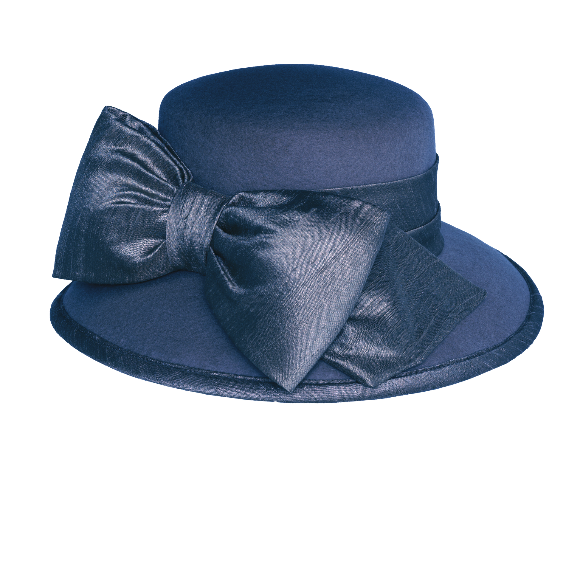 Medium Brim Silk Bow Black