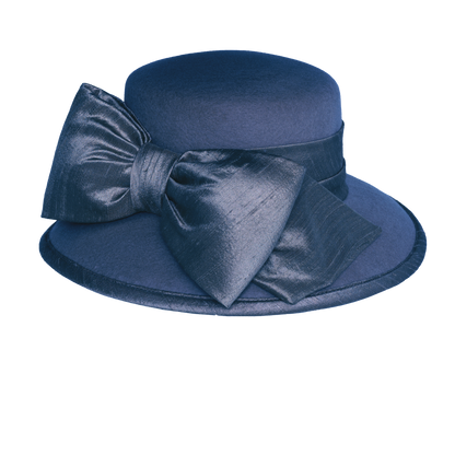 Medium Brim Silk Bow Black
