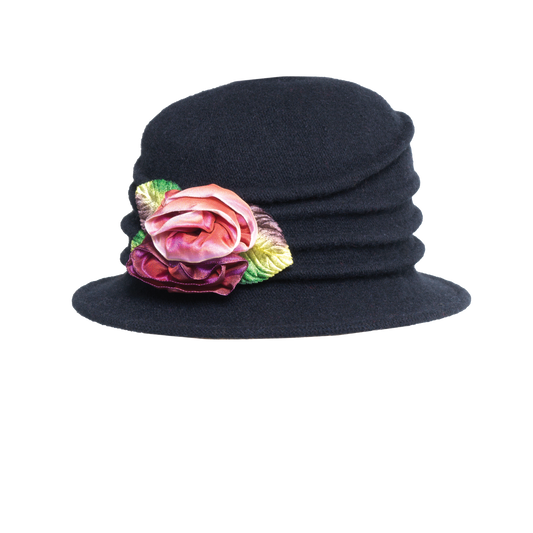Ombre Rose Cloche Black/Burgundy